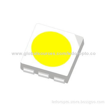 White SMD LED with 6,000mcd Luminous Intensity, 5050 SMD Package White LED, 5.50 x 5.00 x 1.80mm